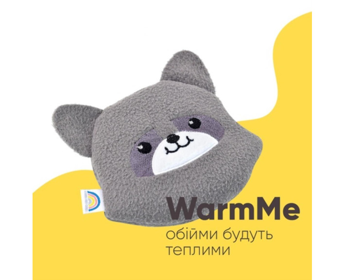 Подушка-грілка Обіймашка з насінням льону ТM PAPAELLA 18х18 см (єнот)