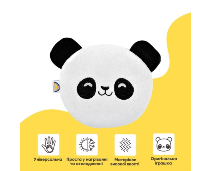 Подушка-грілка Обіймашка з насінням льону ТM PAPAELLA 18х18 см (панда)
