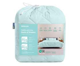 Набір OASIS євро: ковдра 200*220 щ.250 + 2нав-ки стеб 50*70 + прост 220*240 (м'ята )