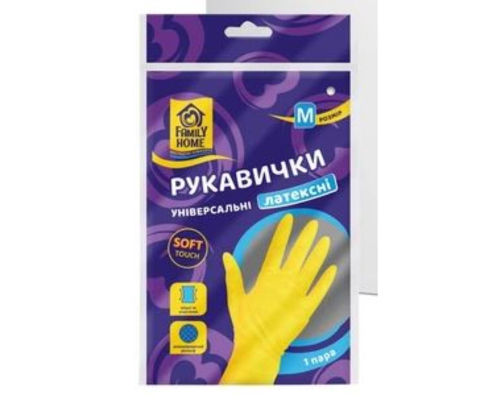Рукавички госп унів латексні М Family Home