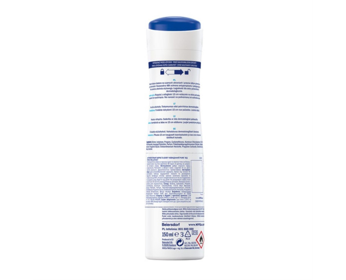 Дезодорант невидимий захист  pure д/чорн біл сп 150 мл Nivea deo