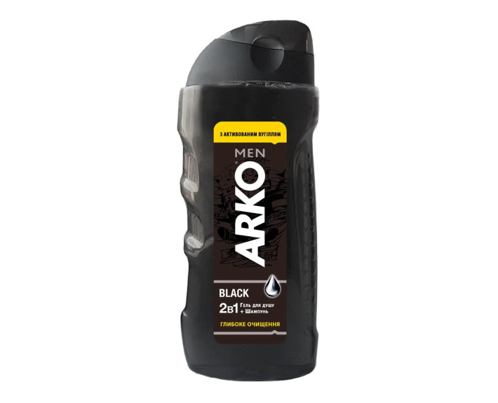 Гель для душу та шампунь для вол 2в1 блек Arko men