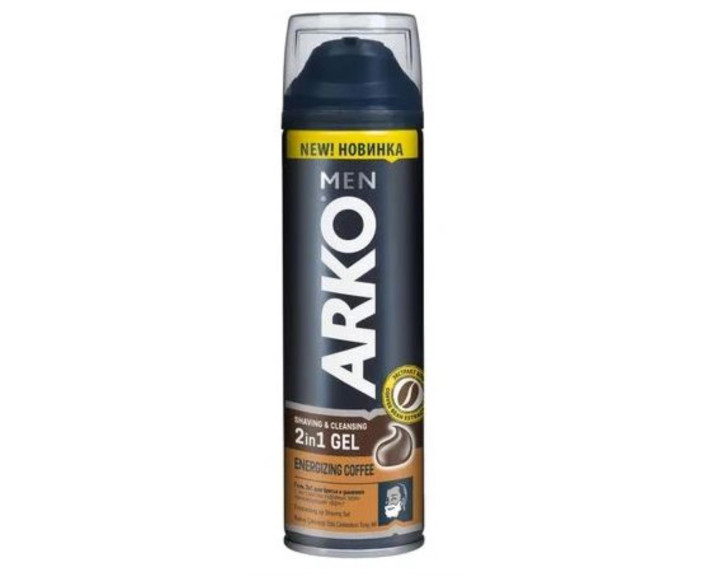 Гель для гоління та умив 2 в 1 з екс кав зер 200 мл Arko men