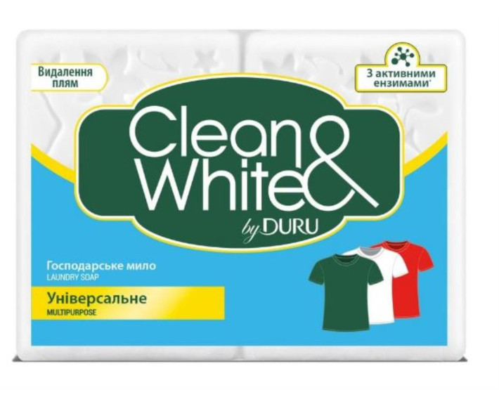 Хозяйственное мыло универсальное 4*120 г Duru clean&white
