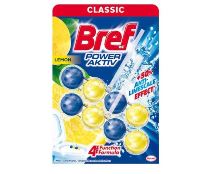 Туалетный блок для унит. Сила актив Лимонная свежесть 50г*2, BREF