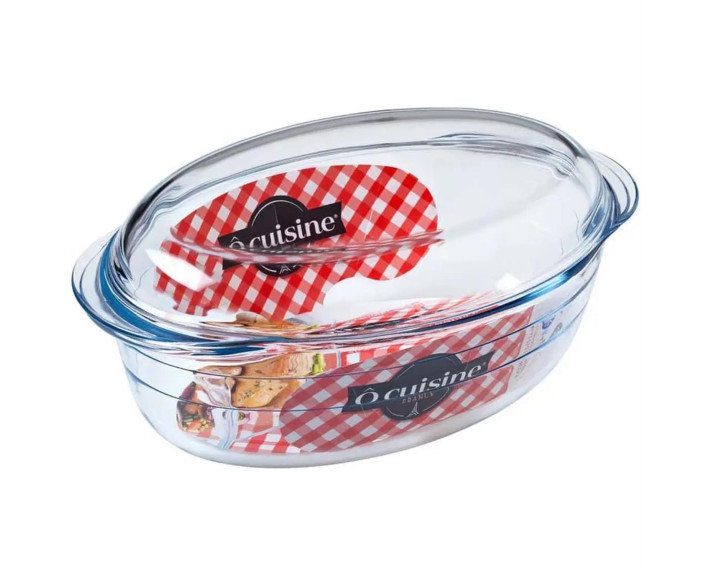 Кастрюля с/к O. CUSINE PYREX овальна з кришкою 3,0л, Франция