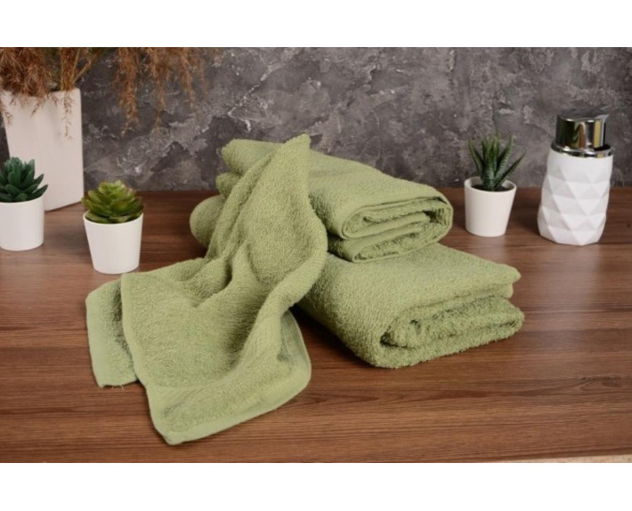 Рушник д/обличчя 50*90 см, бавовна 100%, Basic Olive, Пакистан SOHO