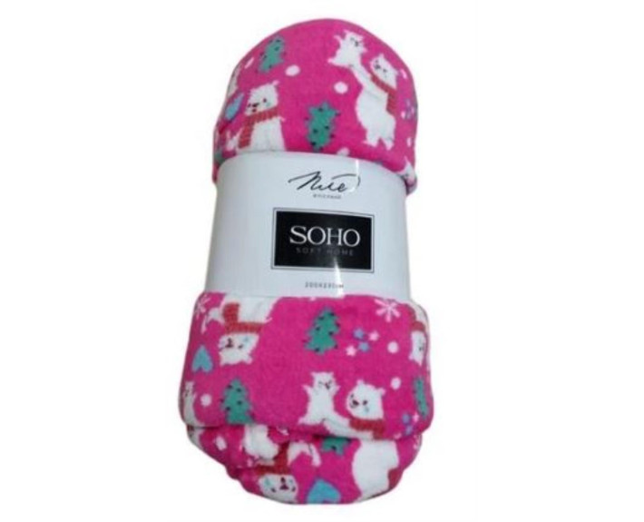 Плед 200*230 см Christmas bears (тонкий), SOHO  Китай