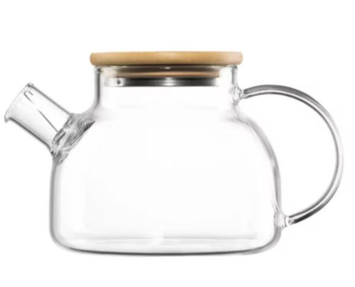 Заварник Ardesto Midori, 800 мл, боросилікатне скло, бамбук, прозорий