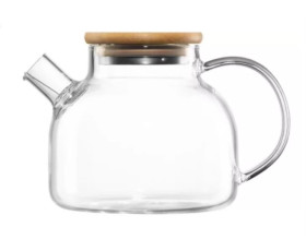 Заварник Ardesto Midori, 1200 мл, боросилікатне скло, бамбук, прозорий