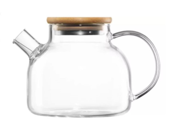Заварник Ardesto Midori, 1200 мл, боросилікатне скло, бамбук, прозорий