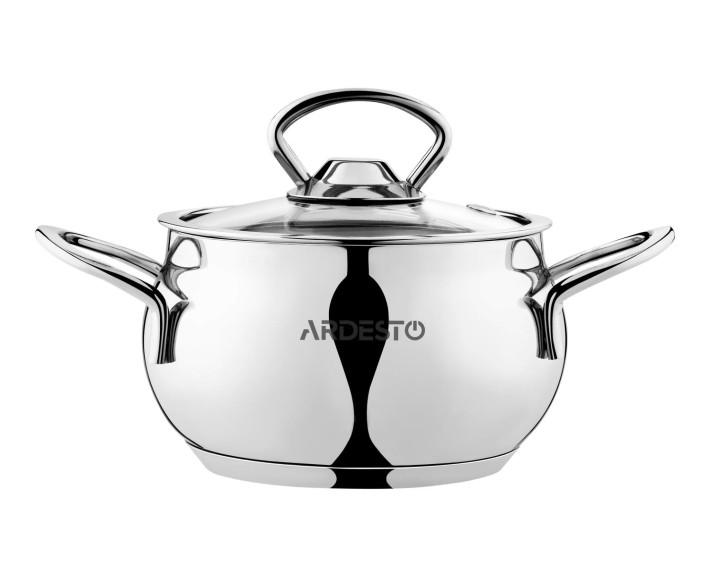 Каструля зі скляною кришкою Ardesto Black Mars, 1,1л, нержавіюча сталь