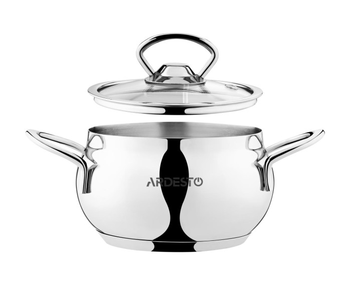 Каструля зі скляною кришкою Ardesto Black Mars, 1,1л, нержавіюча сталь