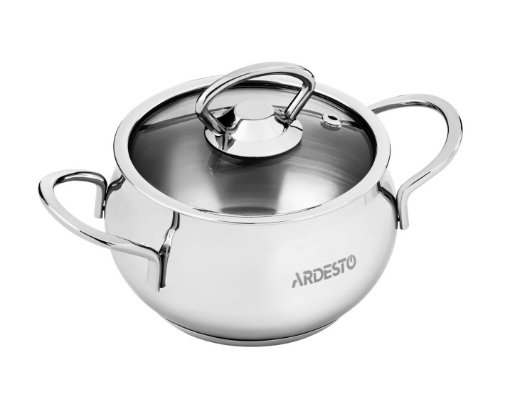 Каструля зі скляною кришкою Ardesto Black Mars, 1,1л, нержавіюча сталь