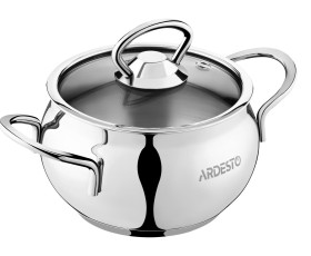 Каструля зі скляною кришкою Ardesto Black Mars, 1,1л, нержавіюча сталь