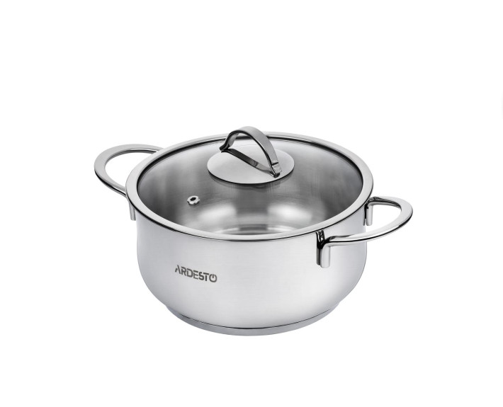 Каструля зі скляною кришкою Ardesto Black Mars, 1,8л, нержавіюча сталь
