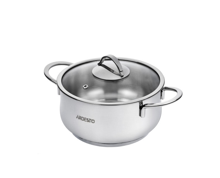 Каструля зі скляною кришкою Ardesto Black Mars, 2,3л, нержавіюча сталь