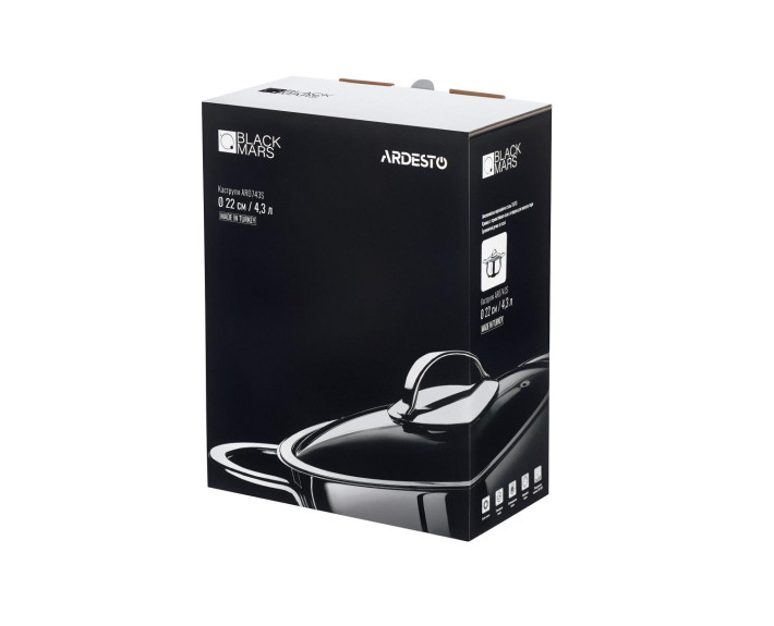 Каструля зі скляною кришкою Ardesto Black Mars, 4,3л, нержавіюча сталь