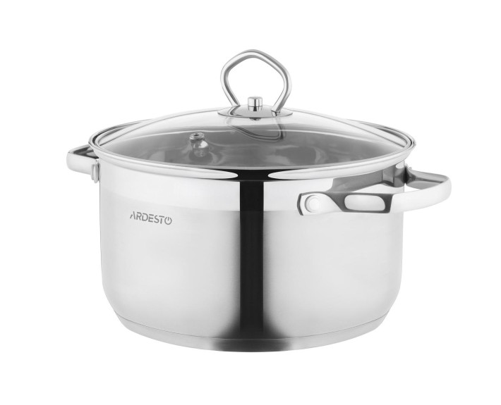 Каструля зі скляною кришкою Ardesto Gemini Bari, 2,3л, нержавіюча сталь