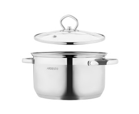 Каструля зі скляною кришкою Ardesto Gemini Bari, 2,3л, нержавіюча сталь