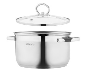 Каструля зі скляною кришкою Ardesto Gemini Bari, 2,3л, нержавіюча сталь