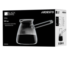 Турка Ardesto Black Mars, 0,5л, боросилікатне скло