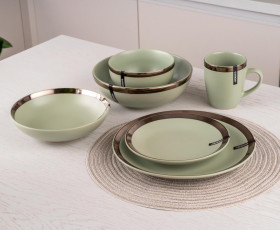Тарелка обеденная Ardesto Liguria Green bay, 26 см, керамика, зеленый