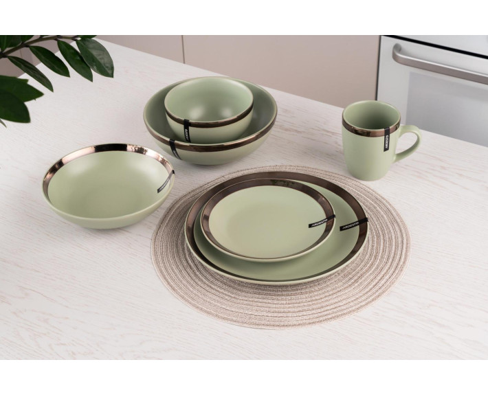 Тарілка супова Ardesto Liguria Green bay, 20 см, кераміка, зелений