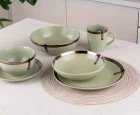 Салатник Ardesto Liguria Green bay, 14 см, кераміка, зелений