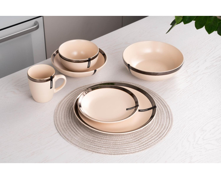 Тарілка обідня Ardesto Liguria Cream, 26 см, кераміка, кремовий