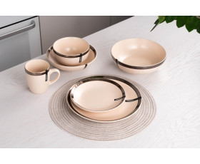 Тарелка десертная Ardesto Liguria Cream, 19 см, керамика, кремовый