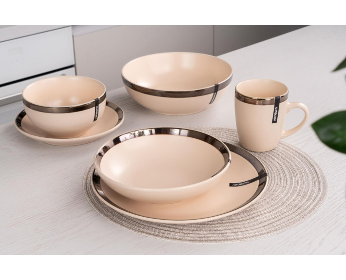Тарелка суповая Ardesto Liguria Cream, 20 см, керамика, кремовый