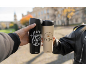 Термокухоль Ardesto Coffee Time 450 мл, нержавіюча сталь, чорний