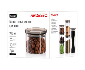 Банка для зберігання Ardesto Fresh, 380 мл, скло, пластик, прозорий