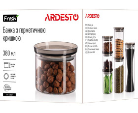 Банка для хранения Ardesto Fresh, 380 мл, стекло, пластик, прозрачный
