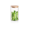 Банка для зберігання Ardesto Midori 760 мл, скло, бамбук, кругла, прозорий