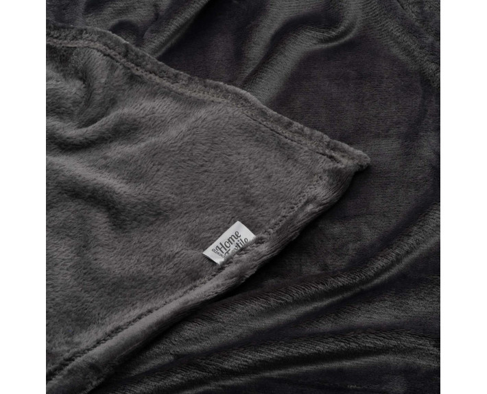 Плед Ardesto Flannel, 200х220см, 100% поліестер, сірий темний