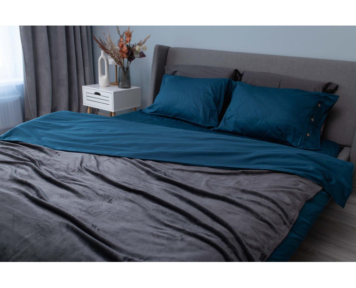 Плед Ardesto Flannel, 200х220см, 100% поліестер, сірий темний