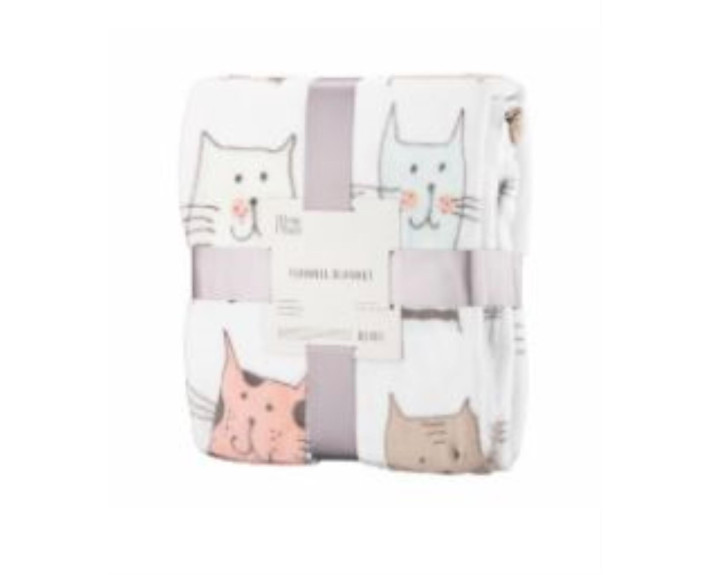 Плед Ardesto Flannel, 160х200см, 100% поліестер, великі коти