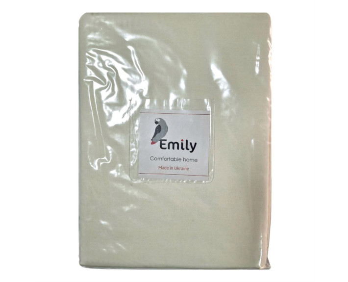 Комплект постільної білизни бязь, двоспальний євро, бежевий, ТМ Emily, Україна