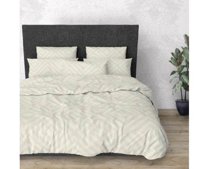 Набор постельного белья Rhomb Beige, бязь, полуторный, ТМ Sound Sleep, Украина