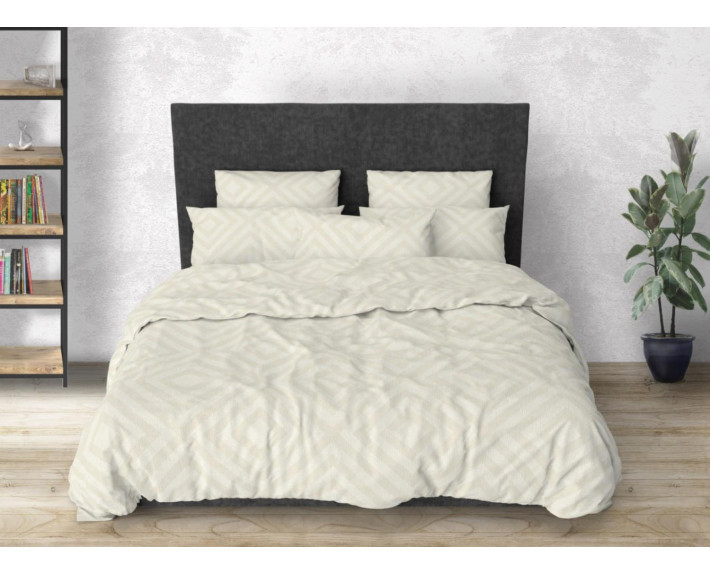 Набор постельного белья Rhomb Beige, бязь, полуторный, ТМ Sound Sleep, Украина