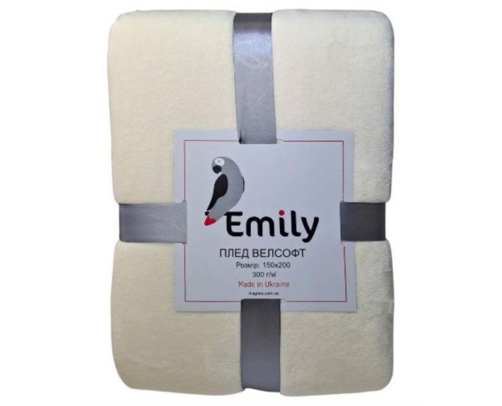 Плед велсофт Manner Beige 150х200 см, 300 г/м2, TM Emily, Україна