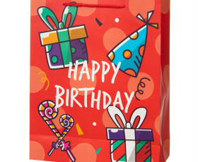 Подарунковий паперовий пакет Birthday gifts 26*10*32 см