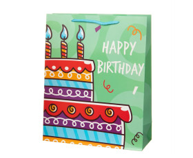 Подарунковий паперовий пакет Birthday gifts 31*12*40 см
