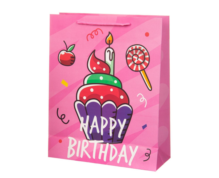 Подарунковий паперовий пакет Birthday gifts 31*12*40 см