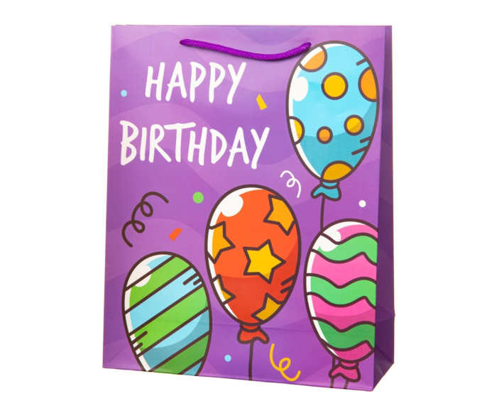 Подарунковий паперовий пакет Birthday gifts 31*12*40 см