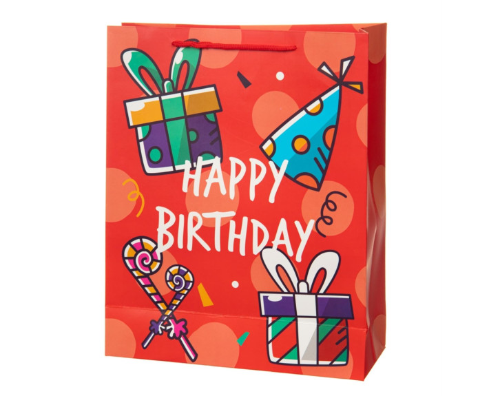 Подарунковий паперовий пакет Birthday gifts 31*12*40 см