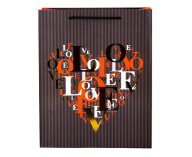 Подарунковий паперовий пакет Love, 32*26*12 см