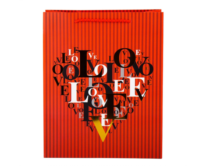 Подарочная бумажная сумка Love, 32*26*12 см